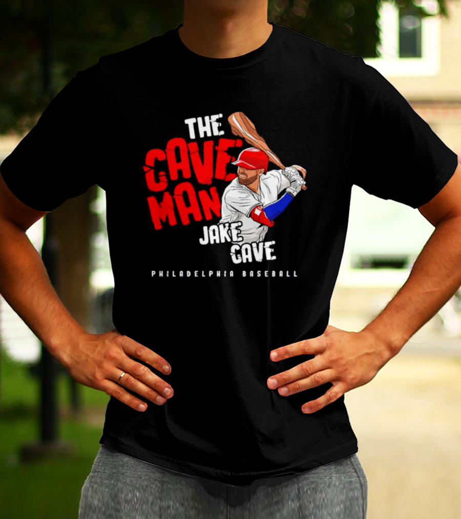 Jake Cave The Caveman Philadelphia Baseball Player T-Shirt