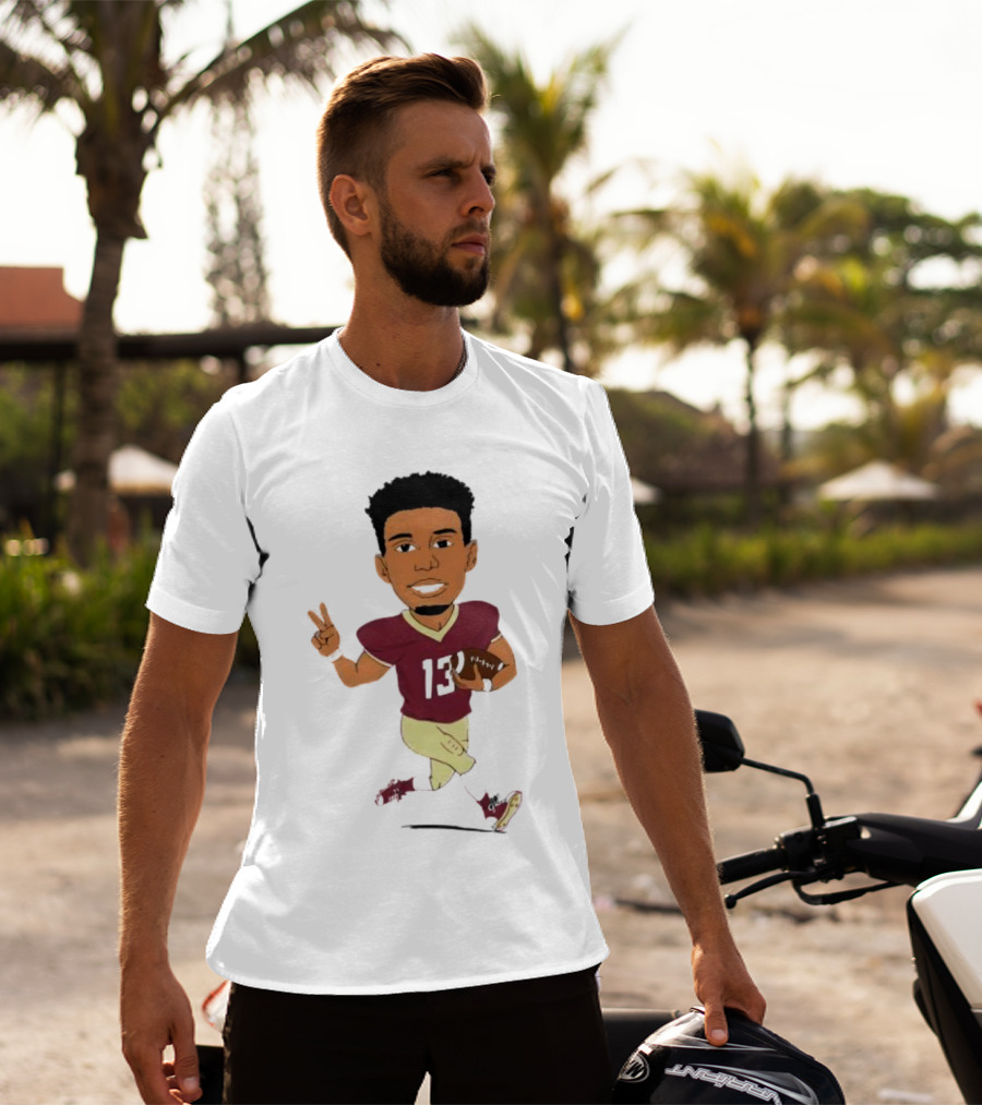 Jordan Travis II Cartoon Football Character Number 13 T-Shirt