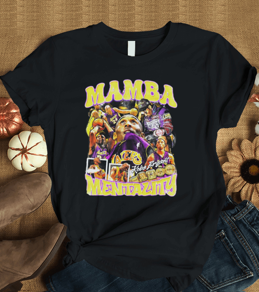 Mamba Mentality Lakers Kobe Bryant Rings Basketball Legend T-Shirt