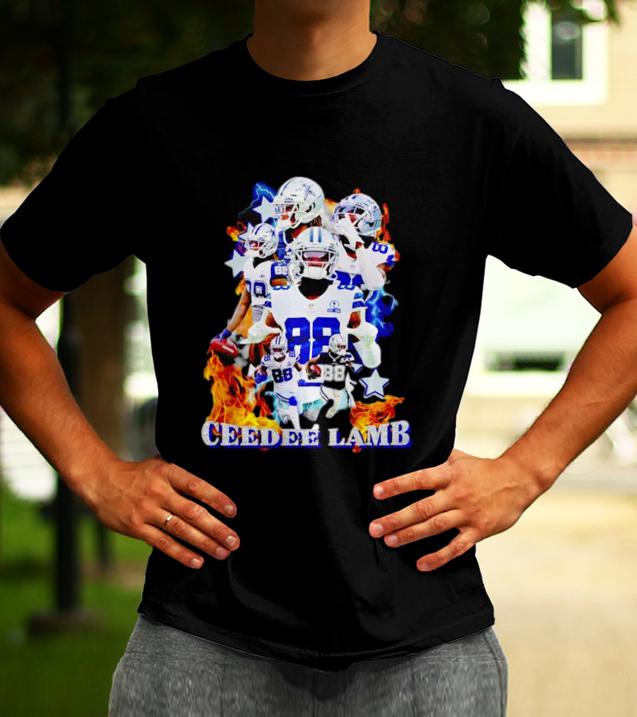 CEEDDEE LAMB 88 Cowboys Fire Stars Collage T-Shirt