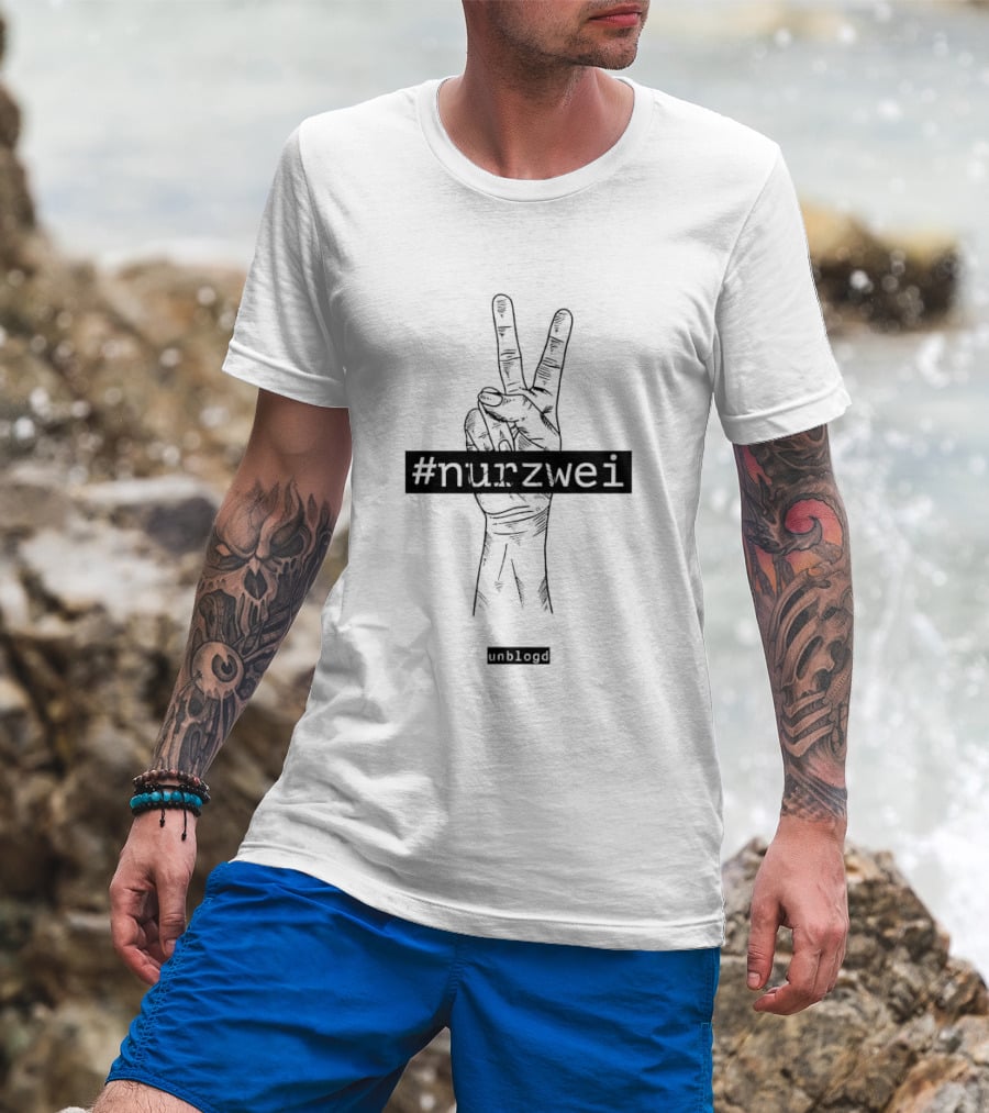 Peripetie Nurzwei #nurzwei Peace Hand Gesture Unblogd T-Shirt