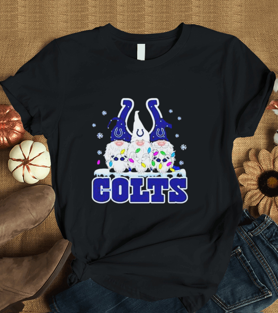 Indianapolis Colts Christmas Gnomes Football T-Shirt