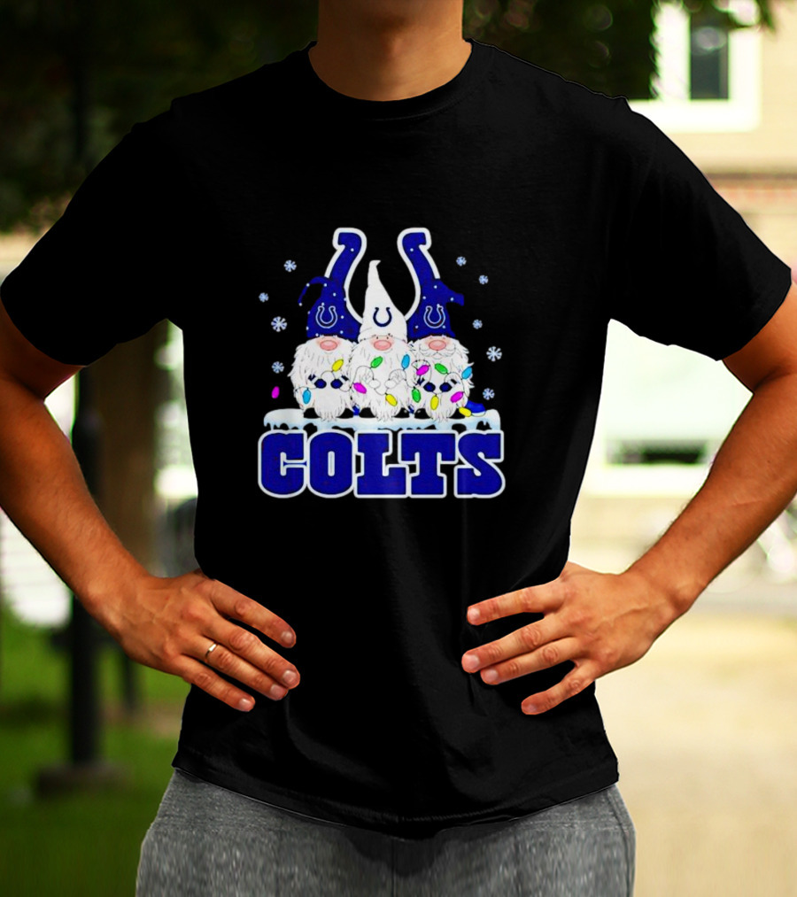 Indianapolis Colts Christmas Gnomes Football T-Shirt