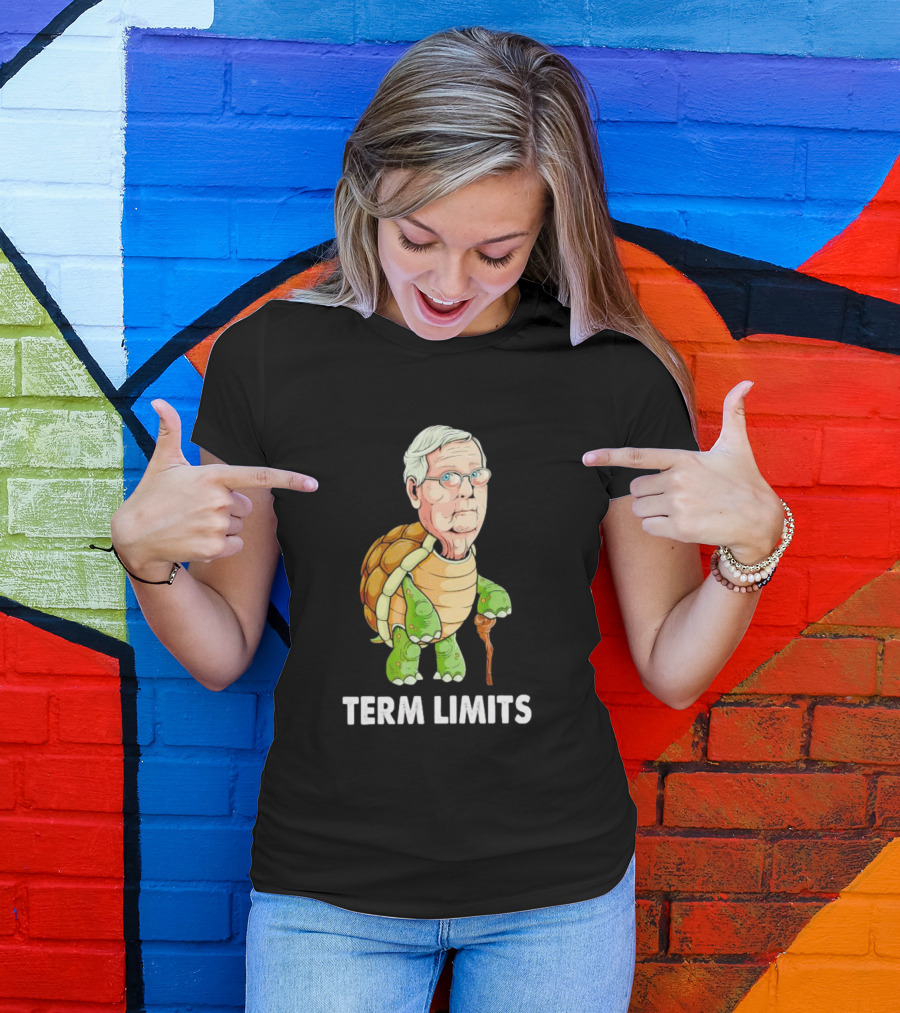 Mitch McConnell Turtle Illustration Term Limits T-Shirt