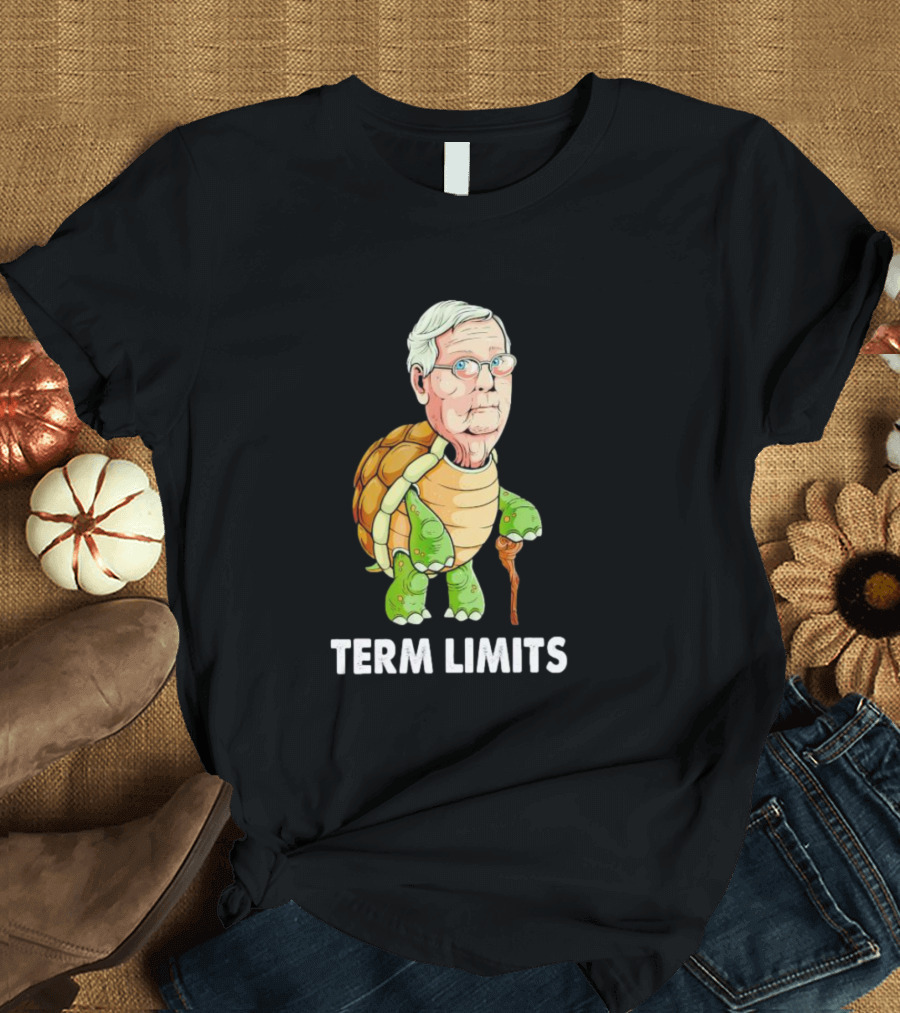 Mitch McConnell Turtle Illustration Term Limits T-Shirt