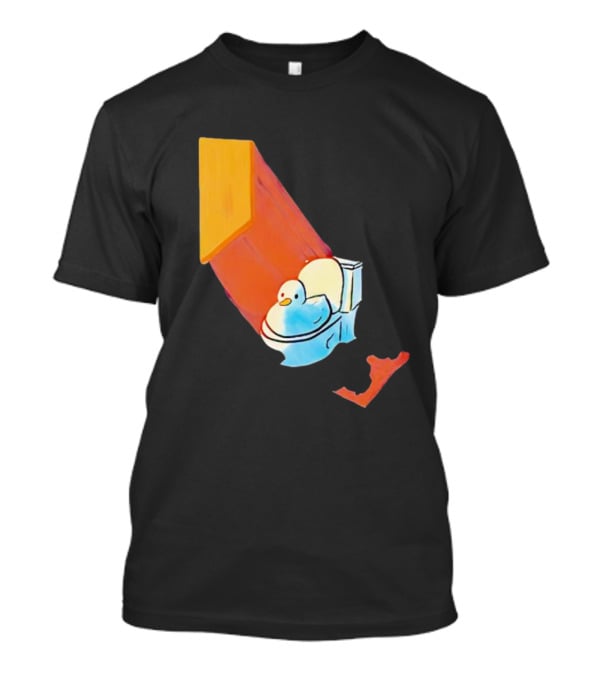 Duck Sitting In Bathroom Corner With Shadow Reflection T-Shirt