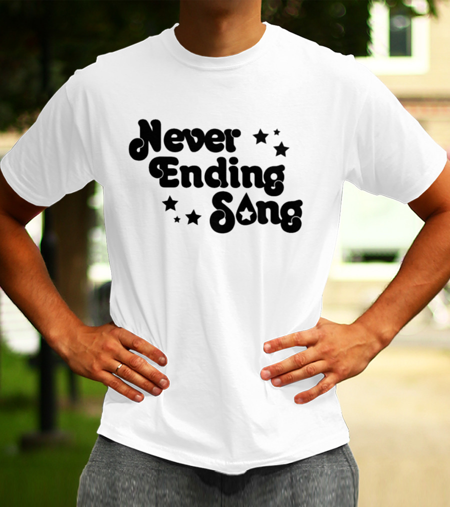 Never Ending Song With Retro Star Accents T-Shirt