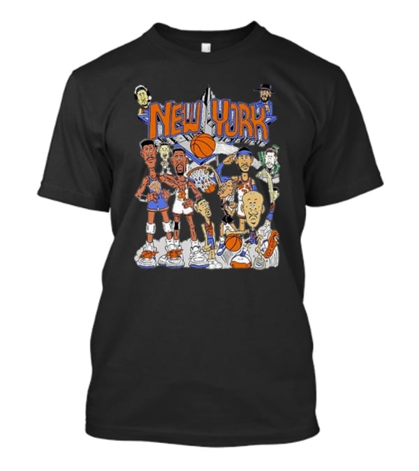 New York Knicks All-Stars Basketball Characters Cartoon T-Shirt