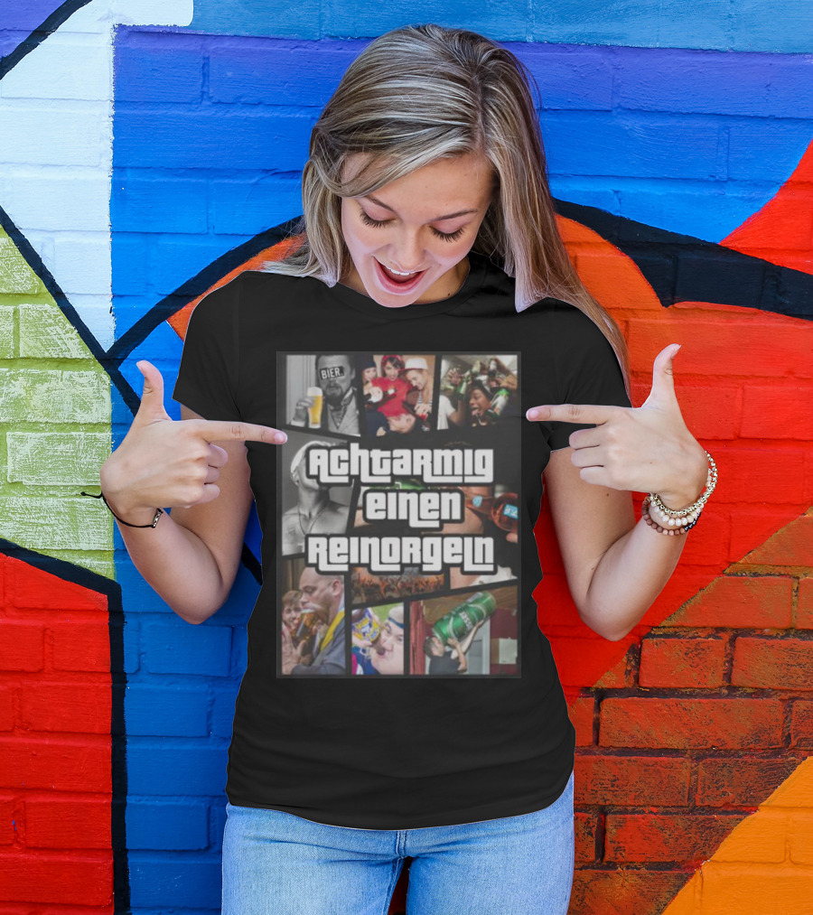 Achtarmig Einen Reinorgeln Bier Party Collage T-Shirt