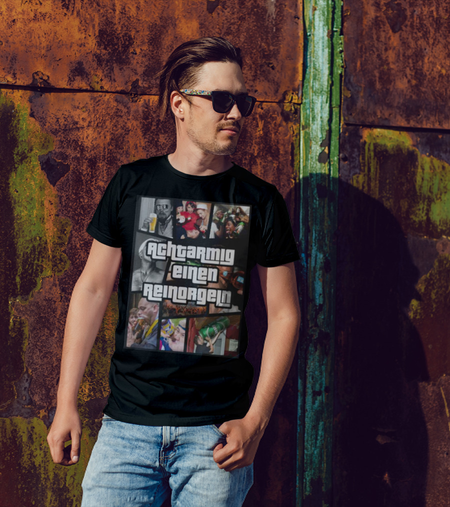 Achtarmig Einen Reinorgeln Bier Party Collage T-Shirt