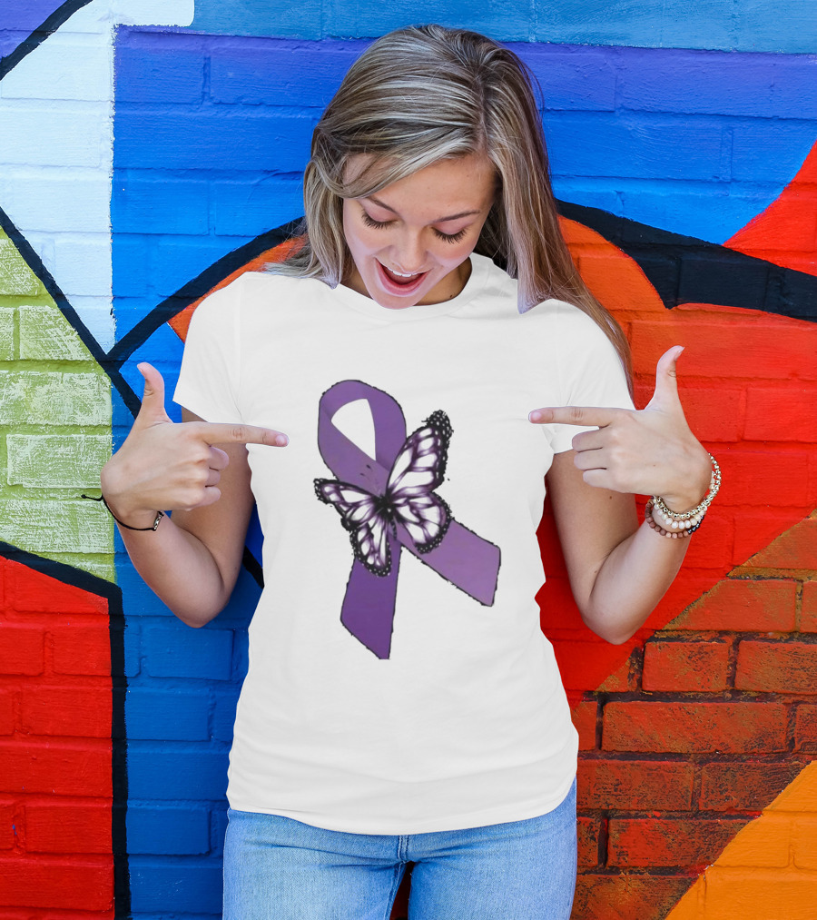 International Overdose Awareness Day Purple Butterfly T-Shirt