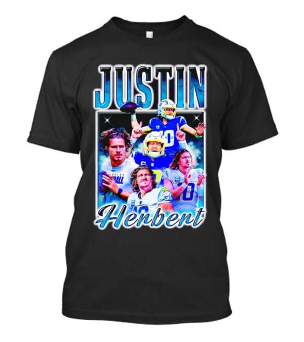JUSTIN HERBERT VINTAGE STYLE 90S SPORTS 10 HELMET FOOTBALL T-Shirt