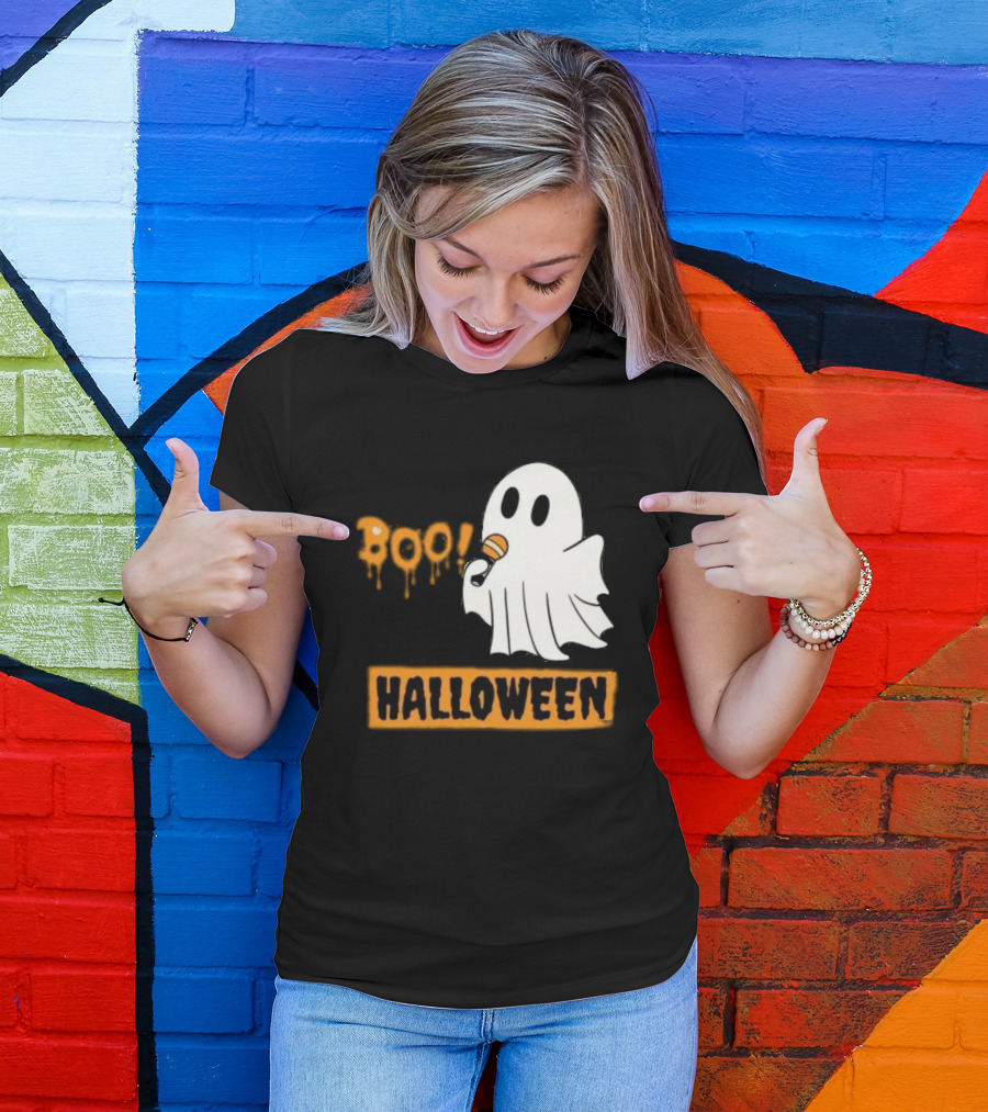 Happy Halloween Boo Cute Singing Ghost Halloween T-Shirt