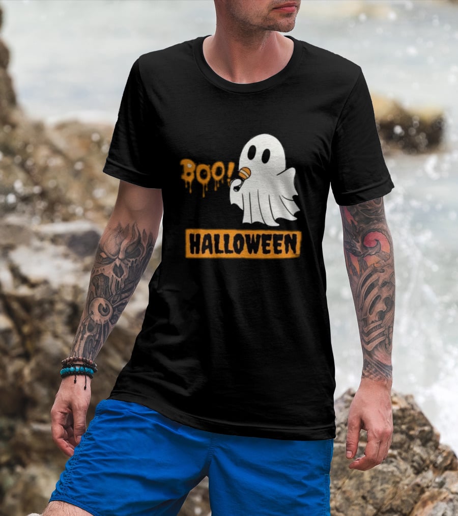 Happy Halloween Boo Cute Singing Ghost Halloween T-Shirt