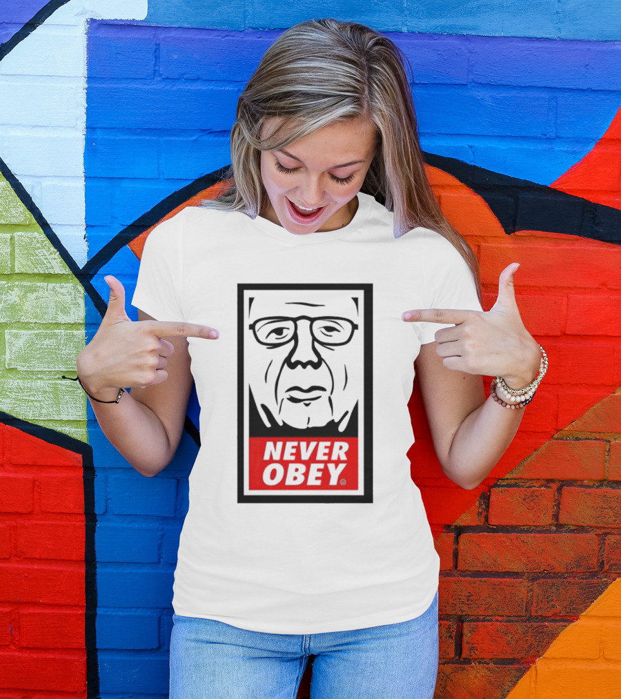 Never Obey Large Graphic Face T-Shirt