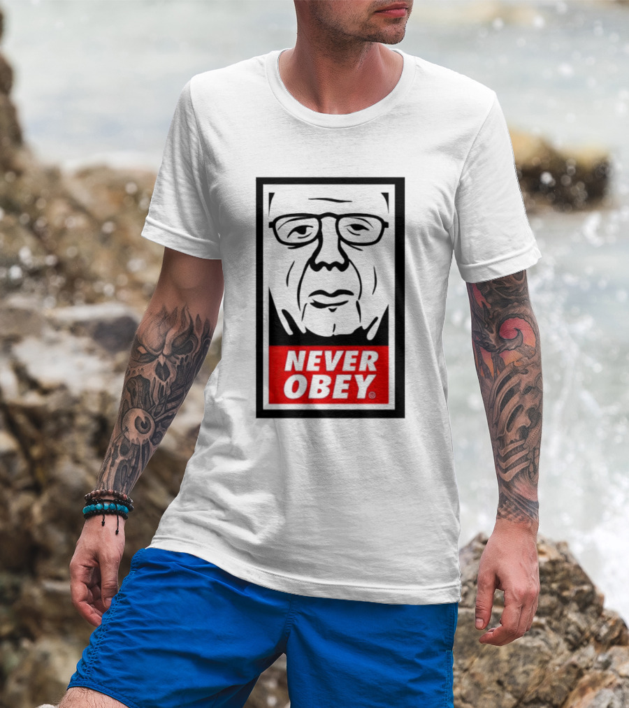 Never Obey Large Graphic Face T-Shirt