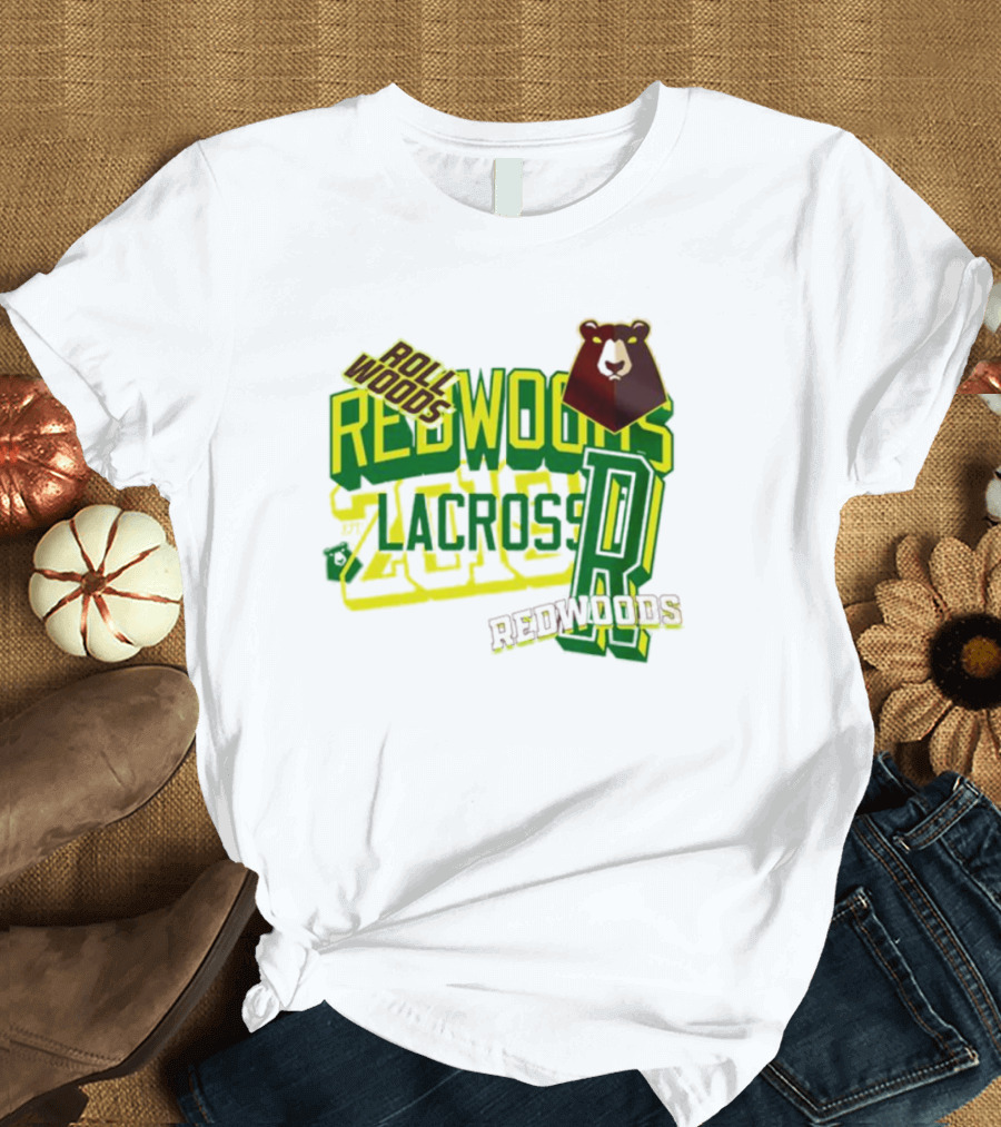 Roll Woods Redwoods Lacrosse Bear T-Shirt