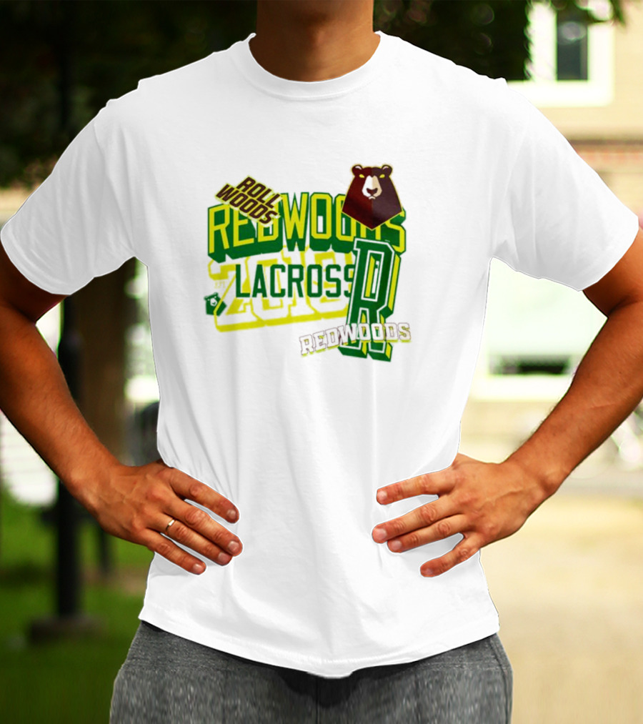 Roll Woods Redwoods Lacrosse Bear T-Shirt
