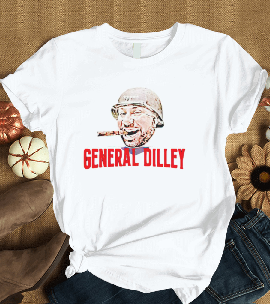 General Dilley The Dilley Show Iconic Helmeted Figure With Cigar T-Shirt