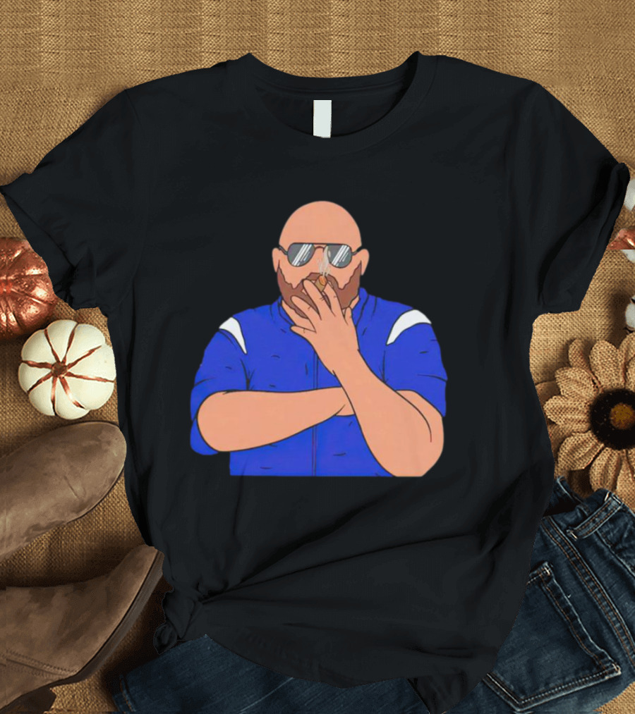 Brian Daboll Smoking Cigar In Blue Jacket Iconic T-Shirt