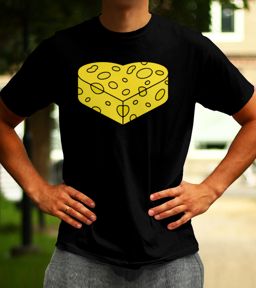 Cheesehead Love Heart-Shaped Cheese Block T-Shirt