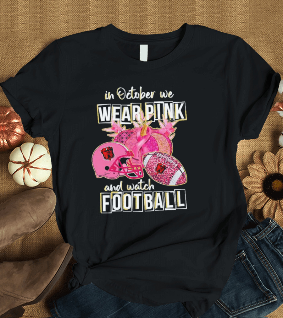Cleveland Browns In October We Wear Pink And Watch Football Breast Cancer Awareness T-Shirt