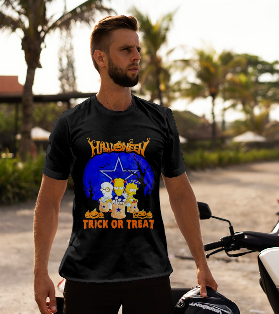 Halloween Dallas Cowboys Simpsons Trick Or Treat T-Shirt