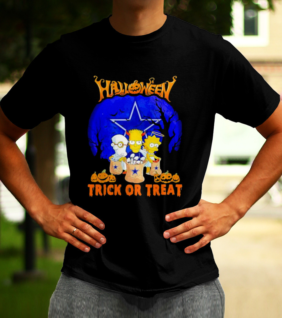 Halloween Dallas Cowboys Simpsons Trick Or Treat T-Shirt