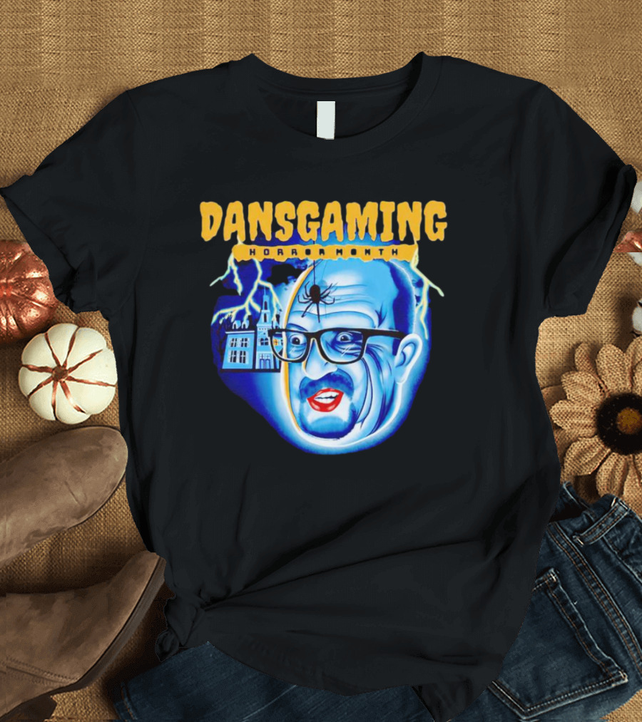 Dansgaming Horror Month Haunted House And Spider T-Shirt