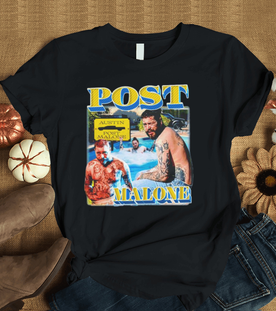 POST MALONE AUSTIN VINTAGE POOL TATTOO T-Shirt