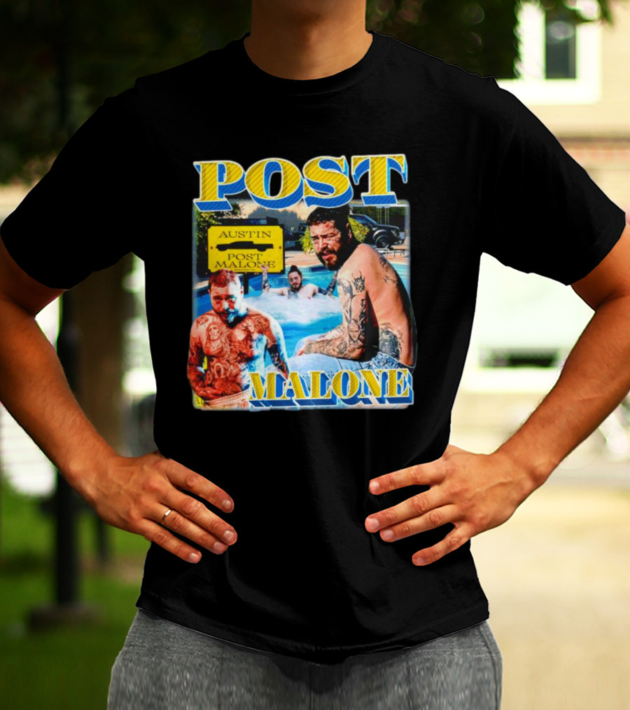 POST MALONE AUSTIN VINTAGE POOL TATTOO T-Shirt