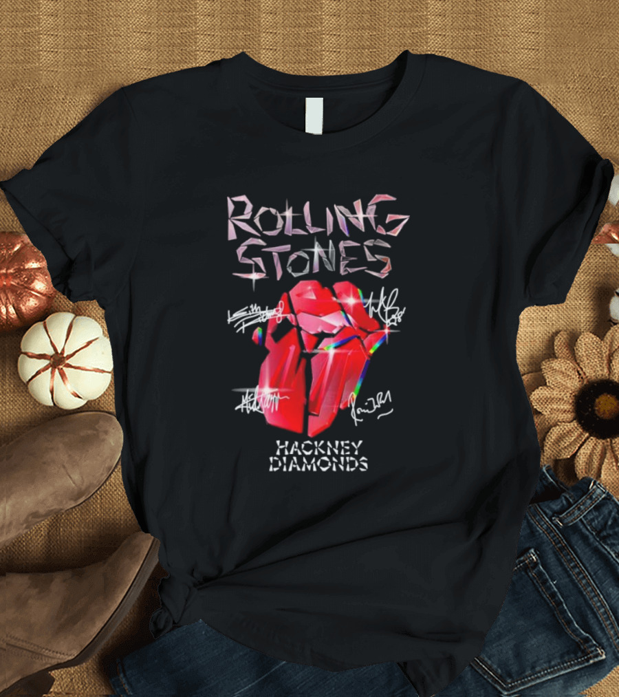 Rolling Stones Hackney Diamonds Signatures Red Tongue T-Shirt