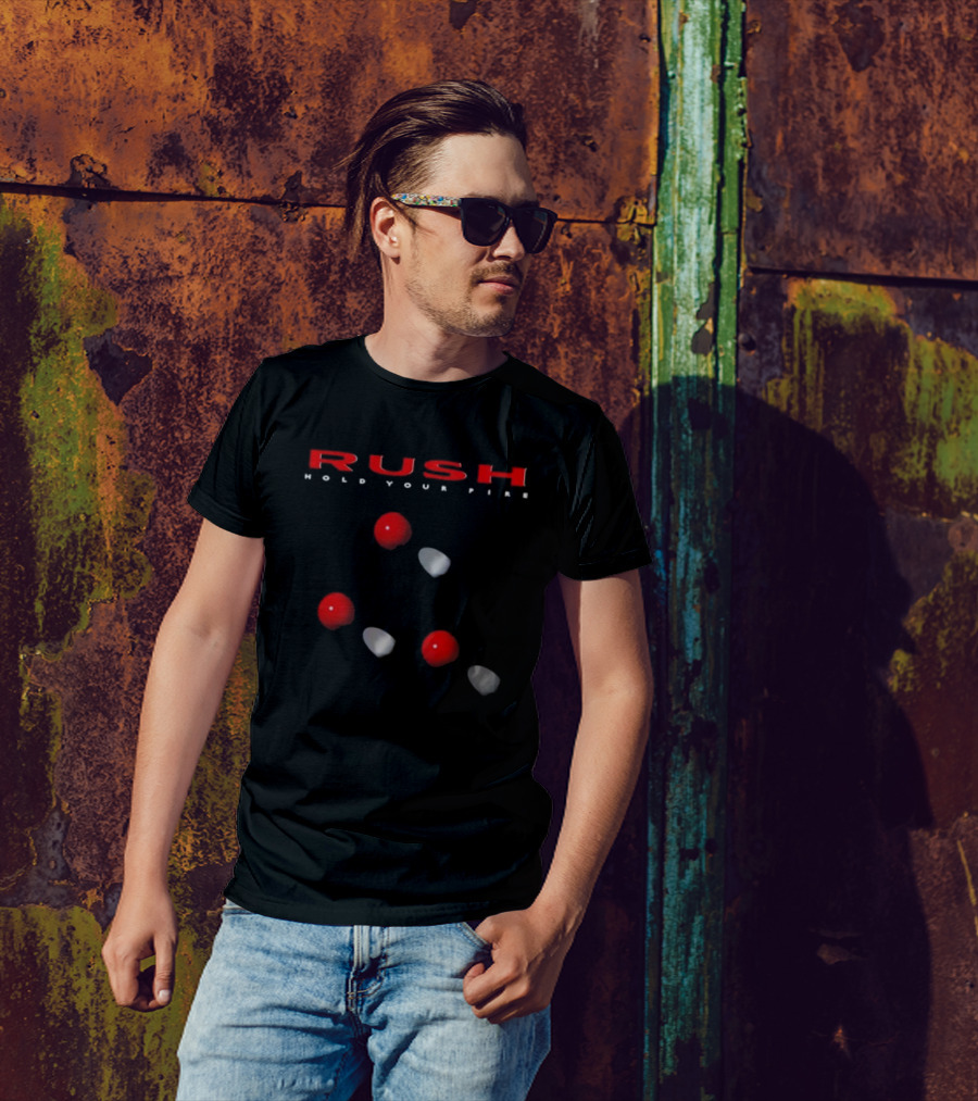 Rush Hold Your Fire Album Inspired Design With Red And White Spheres T-Shirt