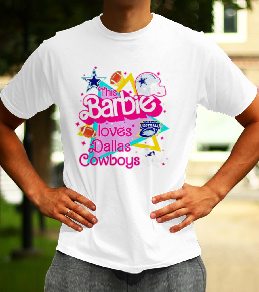 This Barbie Loves Dallas Cowboys Star Helmet Football T-Shirt