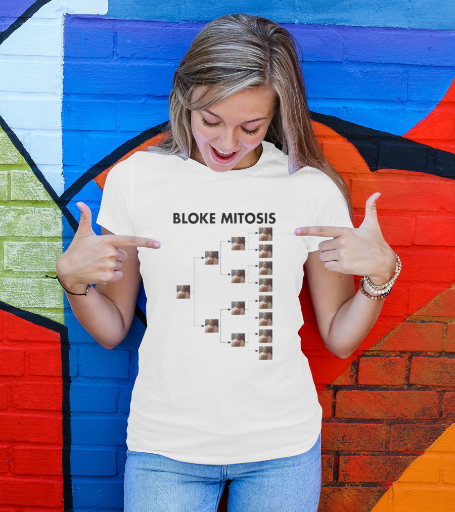 Bloke Mitosis Multiplication Chart Of Cloned Man T-Shirt