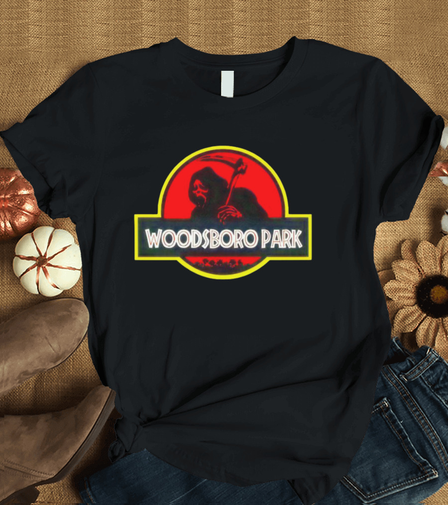 Ghostface Woodsboro Park Halloween Horror Movie Mashup T-Shirt