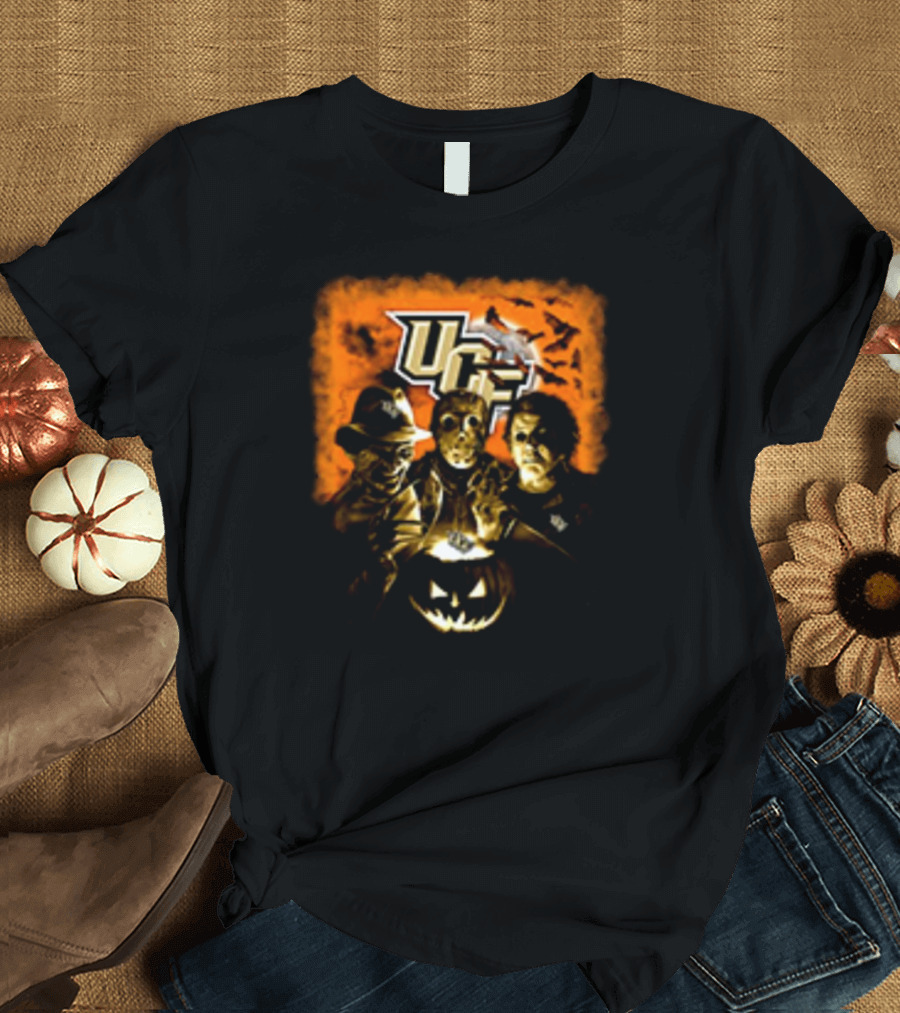 Horror Movies Freddy Krueger Jason Voorhees Michael Myers UCF Knights Halloween T-Shirt