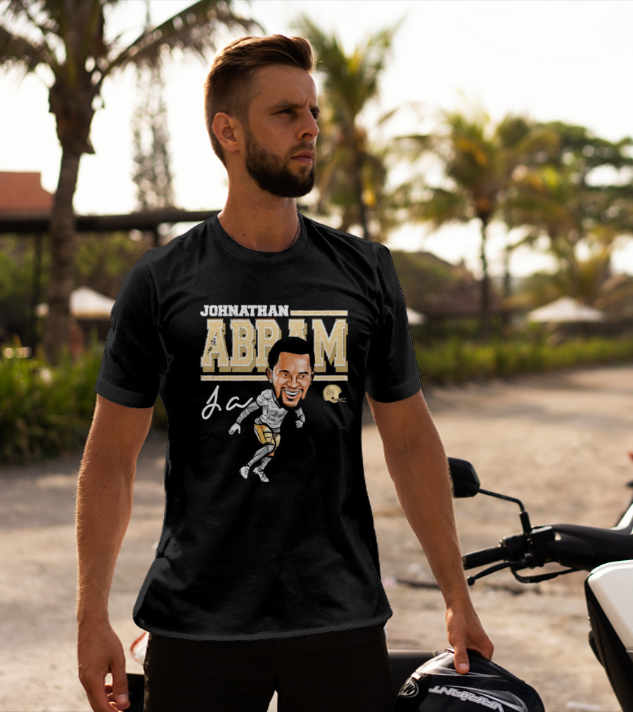Johnathan Abram Caricature Ja Signature With Football Helmet 24 T-Shirt
