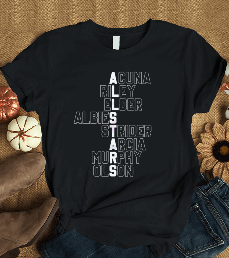 Atlanta Braves All-Stars Acuna Riley Elder Albies Strider Arcia Murphy Olson T-Shirt