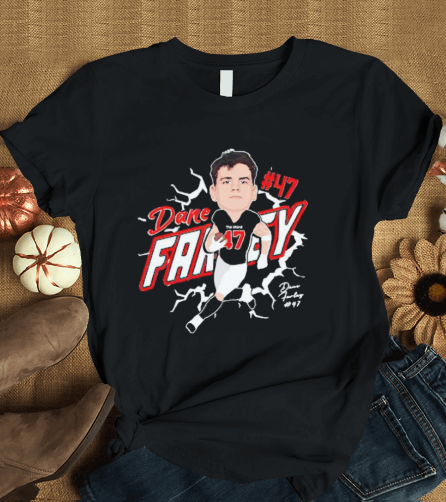 Dane Farley #47 The Undefeated Caricature Signature T-Shirt