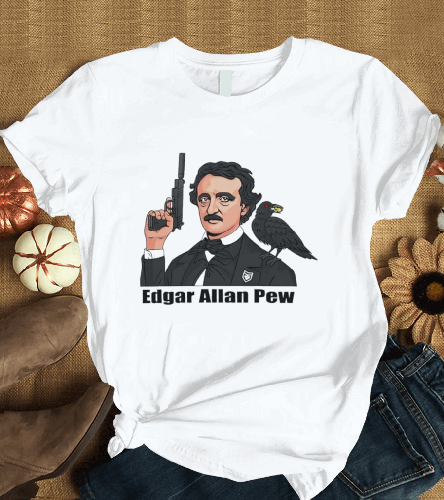 Edgar Allan Pew Raven Gun T-Shirt