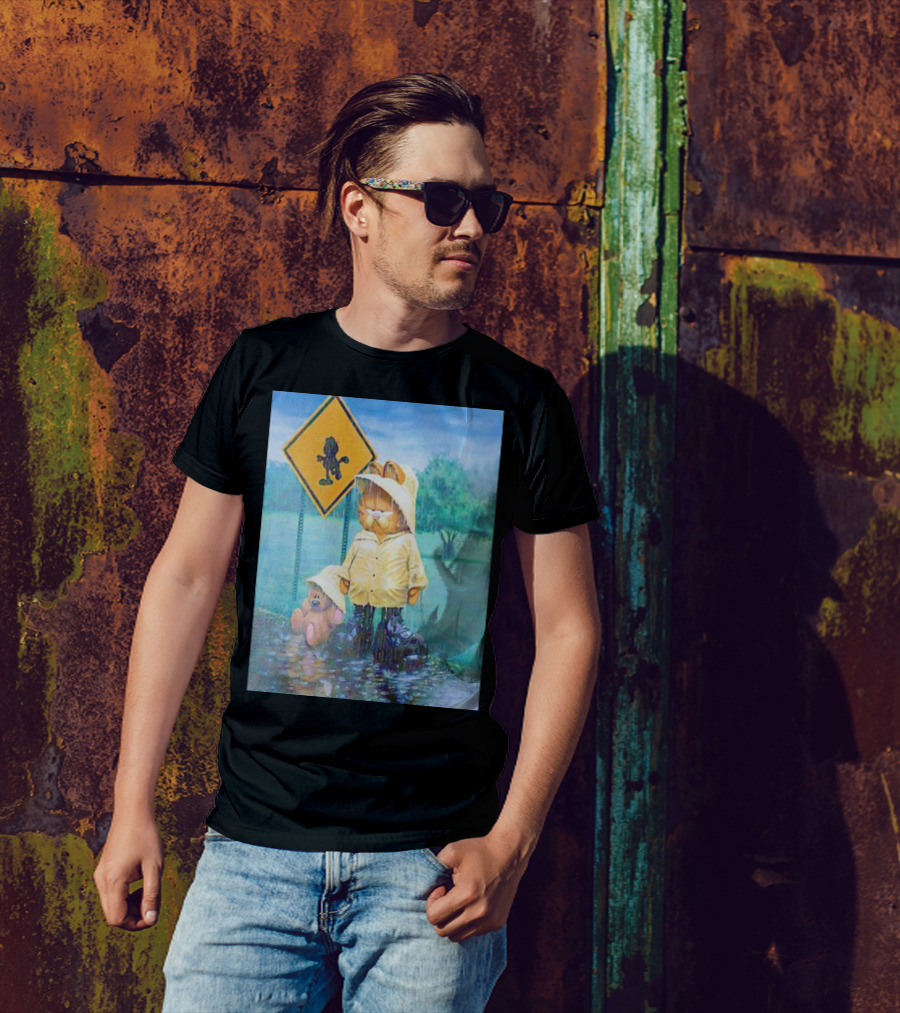 Garfield Rainy Day Yellow Jacket Relaxation T-Shirt