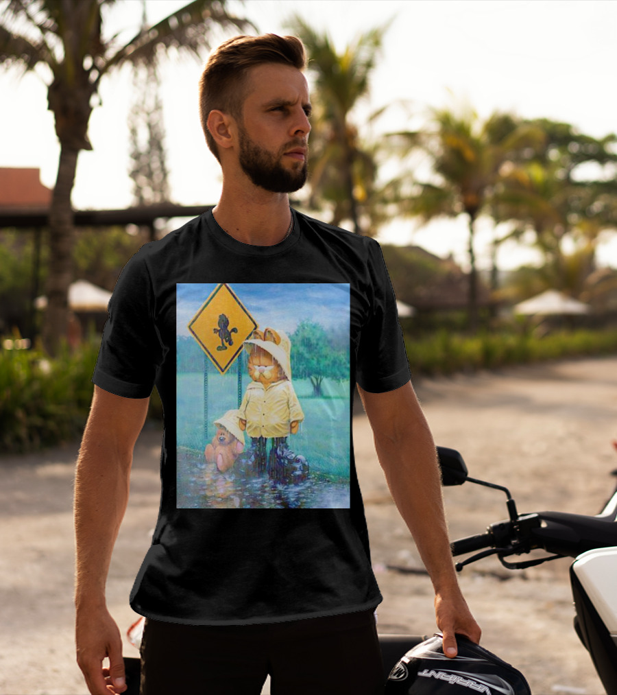 Garfield Rainy Day Yellow Jacket Relaxation T-Shirt