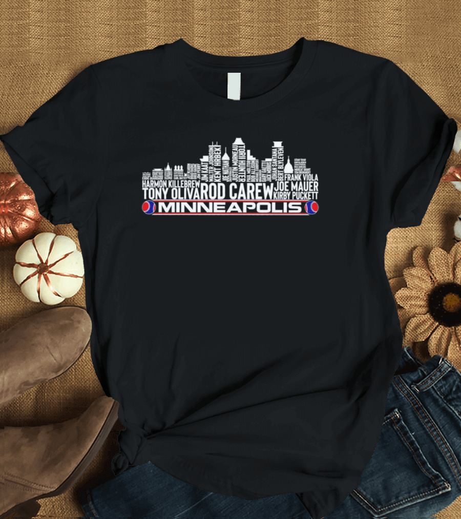 Minneapolis Rod Carew Harmon Killebrew Kirby Puckett Joe Mauer Skyline T-Shirt