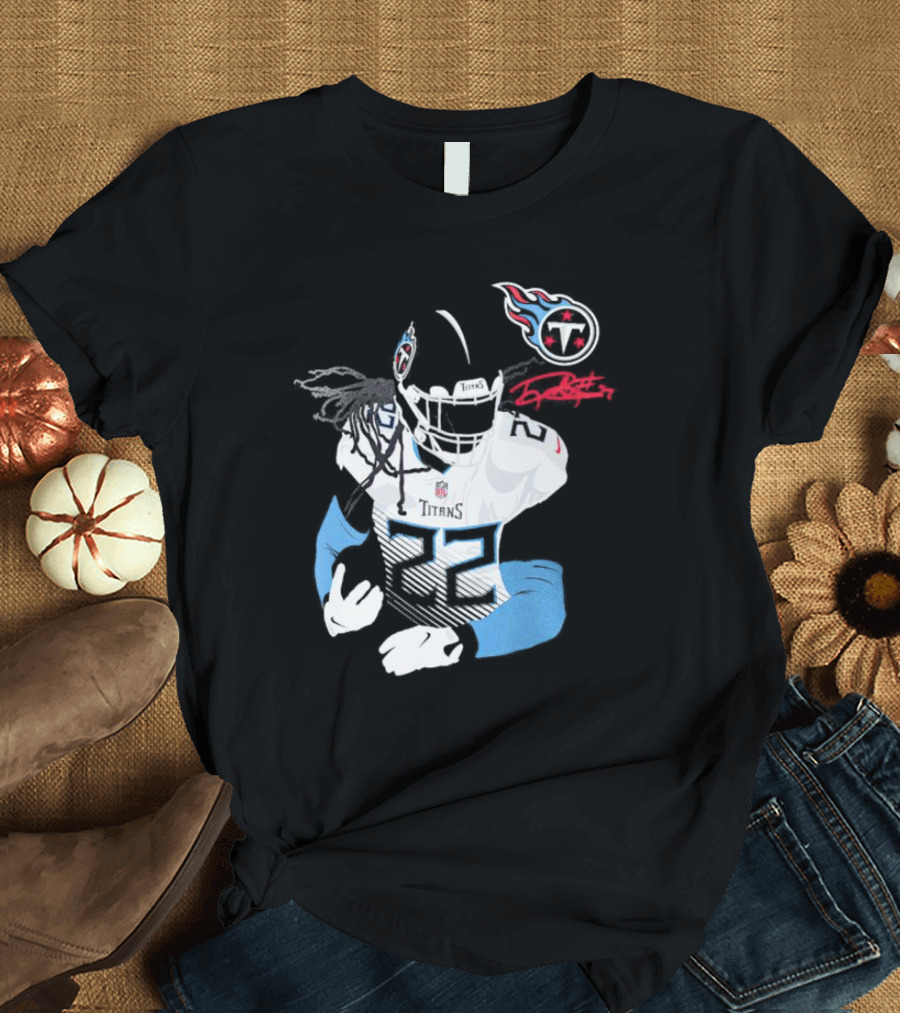 Tennessee Titans Derrick Henry 22 Signature NFL Football Player T-Shirt
