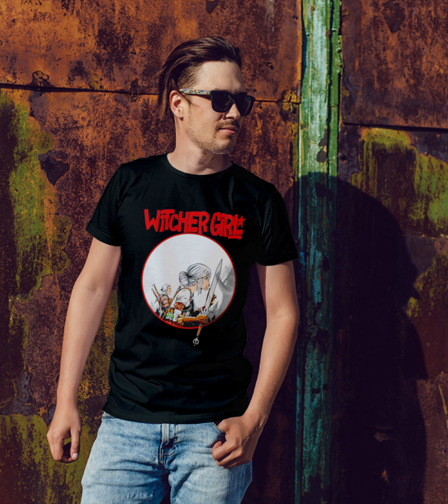 Witcher Girl Sword Arts Iconic Fantasy Character Scene T-Shirt