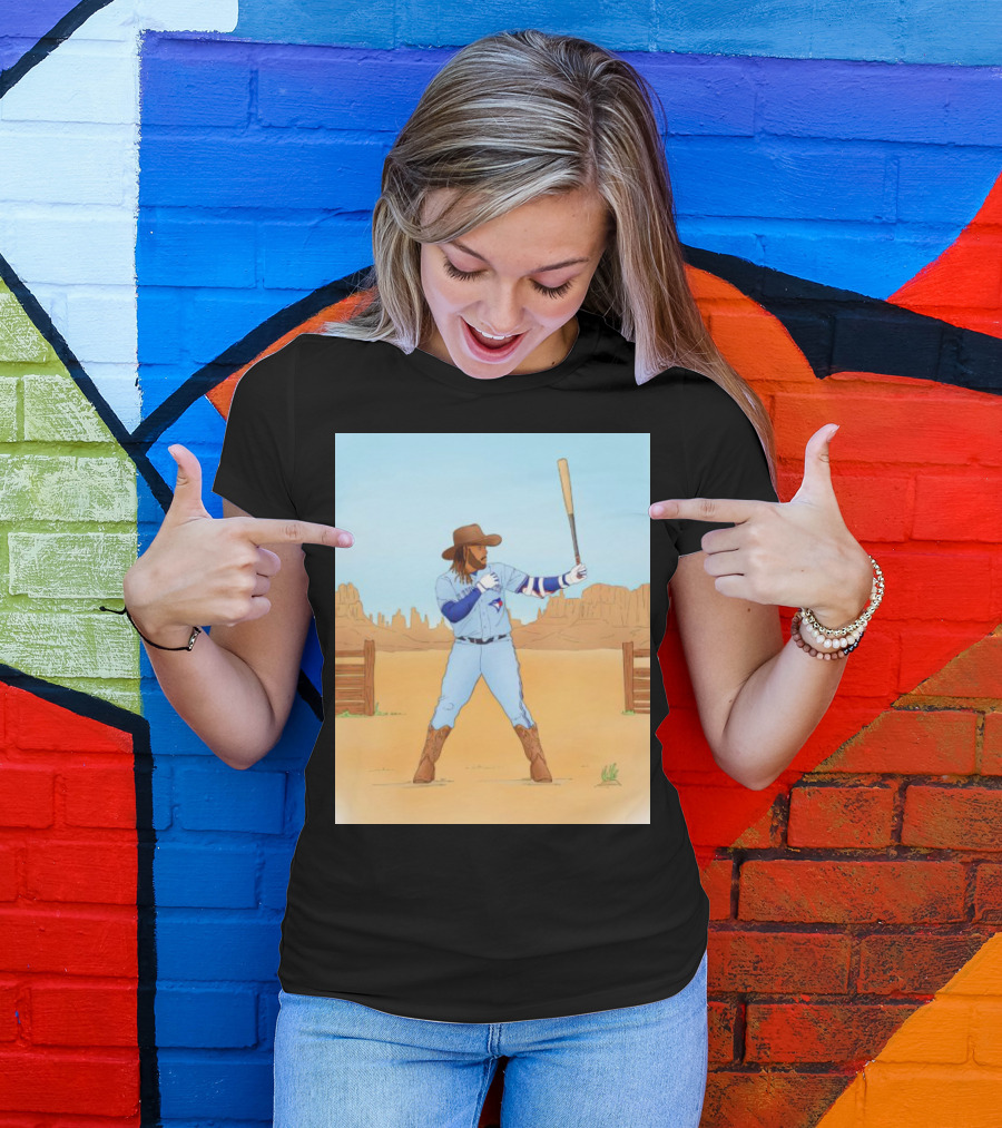 Blue Jays Vladimir Guerrero Jr. Cowboy Desert Baseball Scene T-Shirt