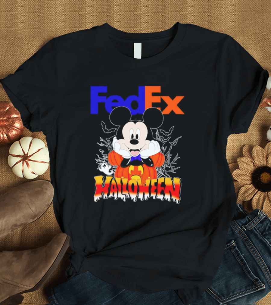 FedEx Mickey Mouse Halloween Pumpkin T-Shirt