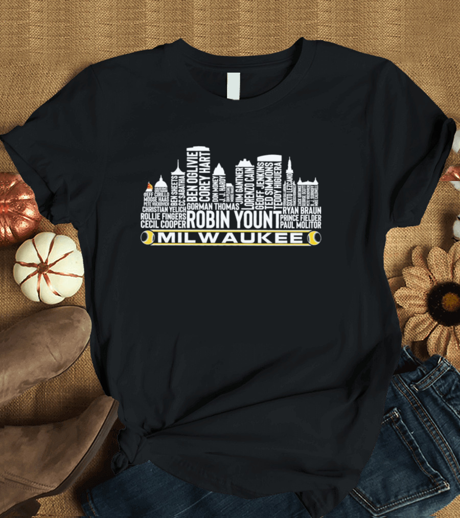 Milwaukee Robin Yount Paul Molitor Ryan Braun Skyline T-Shirt