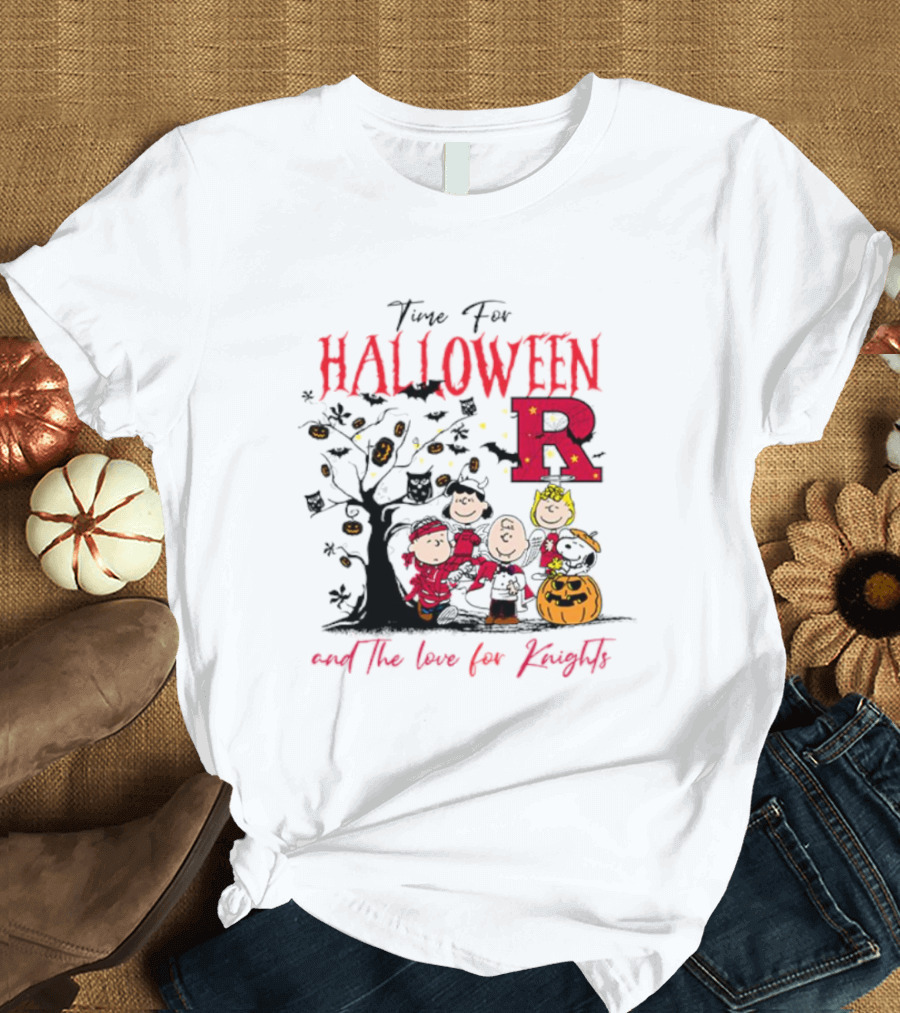 Time For Halloween Peanuts Characters And The Love For Knights T-Shirt